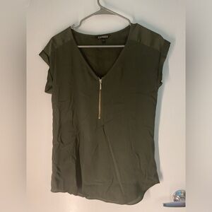 Express Army Green Office-Style Top